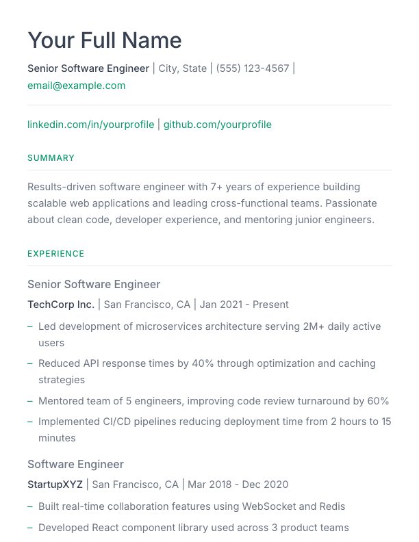 Airy resume template