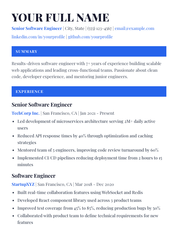 Bold resume template