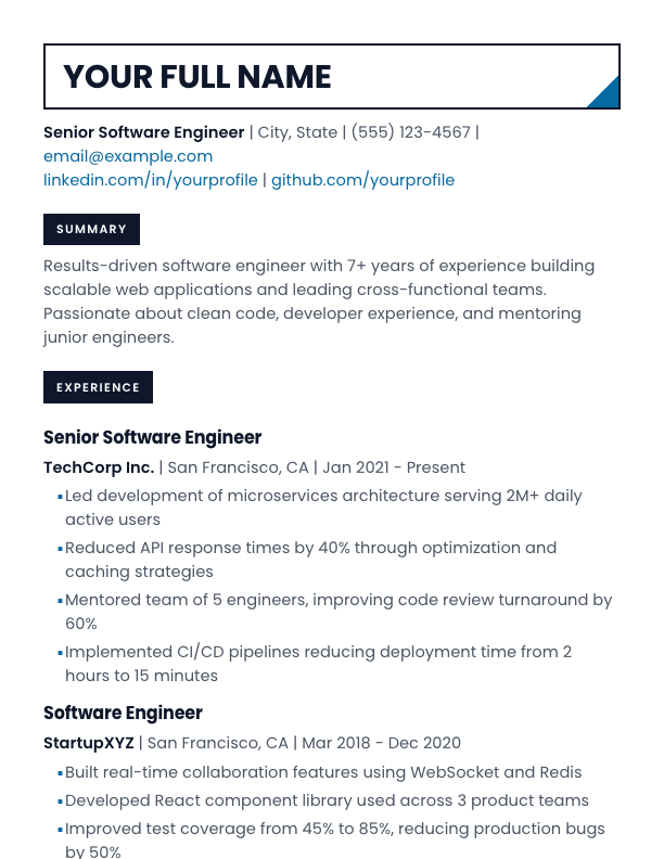 Cosmos resume template