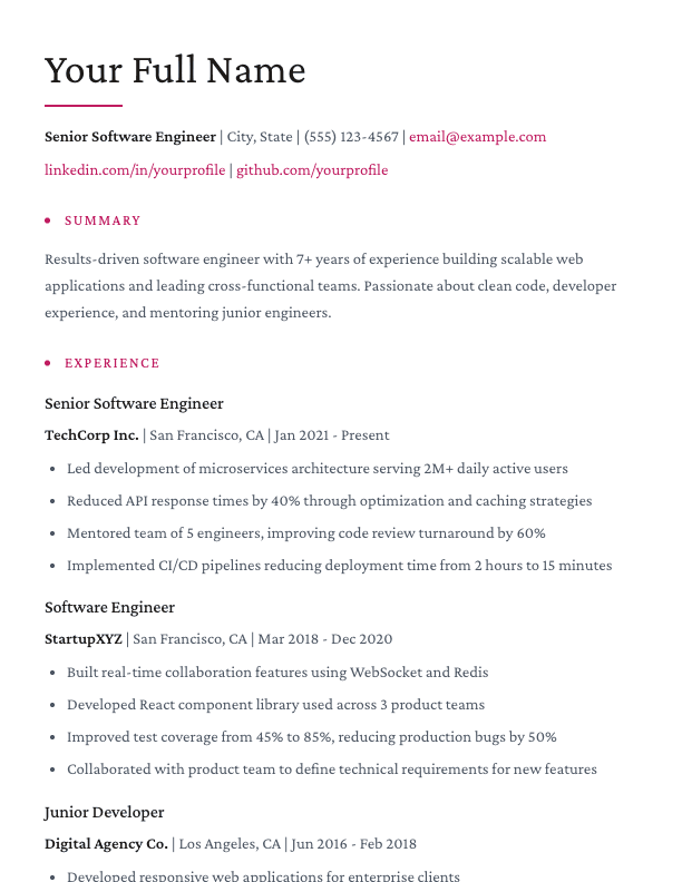 Elegant resume template