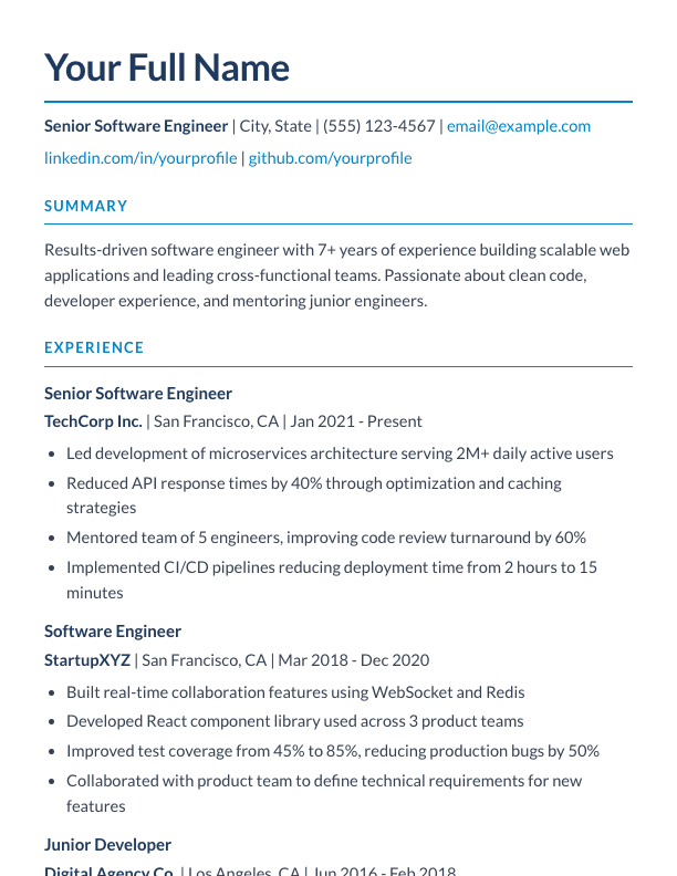 Executive resume template