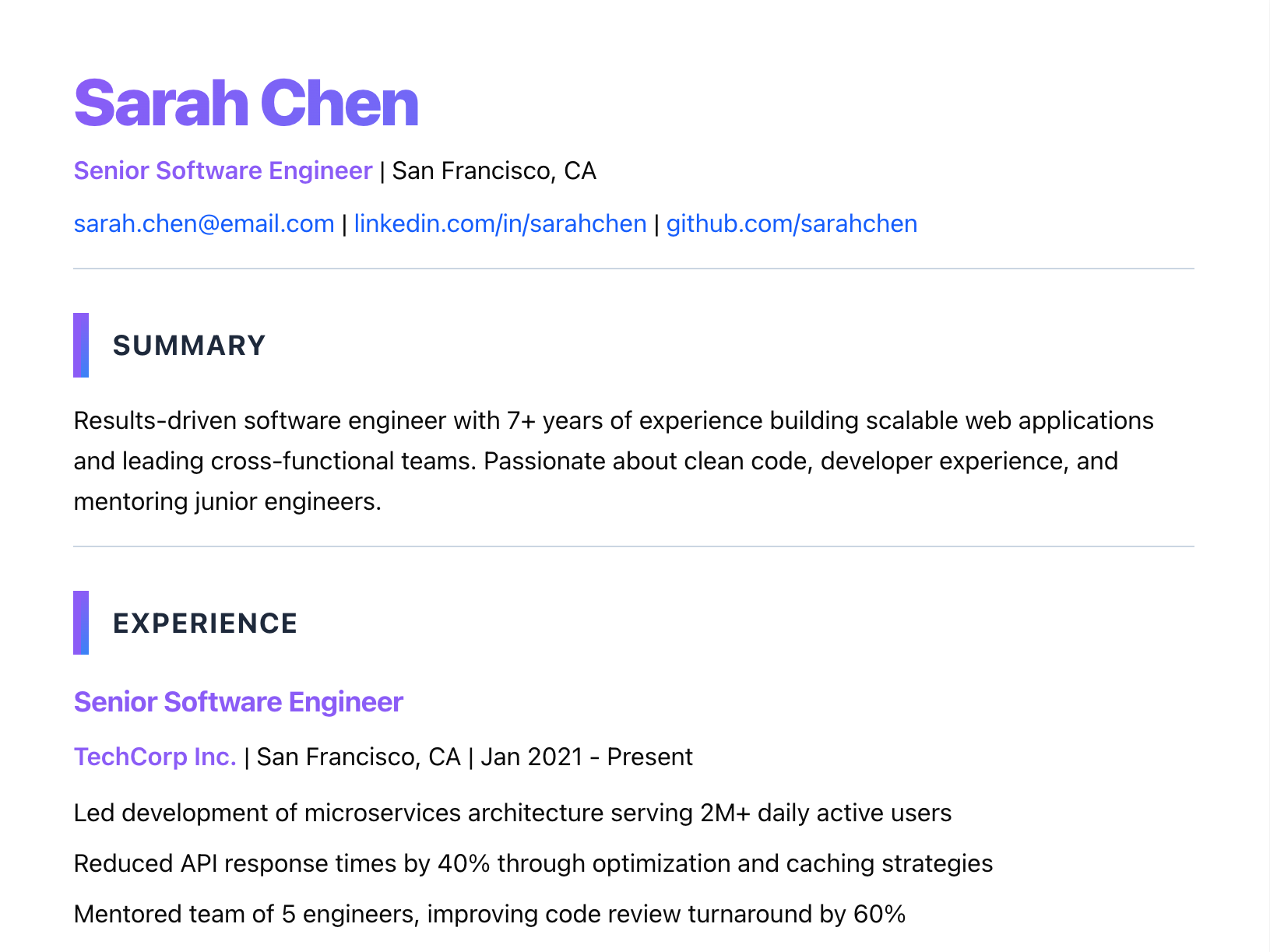 Creative template preview